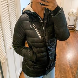 Lole Nicky Black Quilted Down Puffer Hooded Jacket